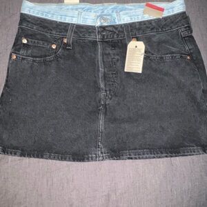 Levi's Black Denim Mini Skirt
